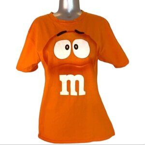 M  & M orange Tee short sleeve top women size small